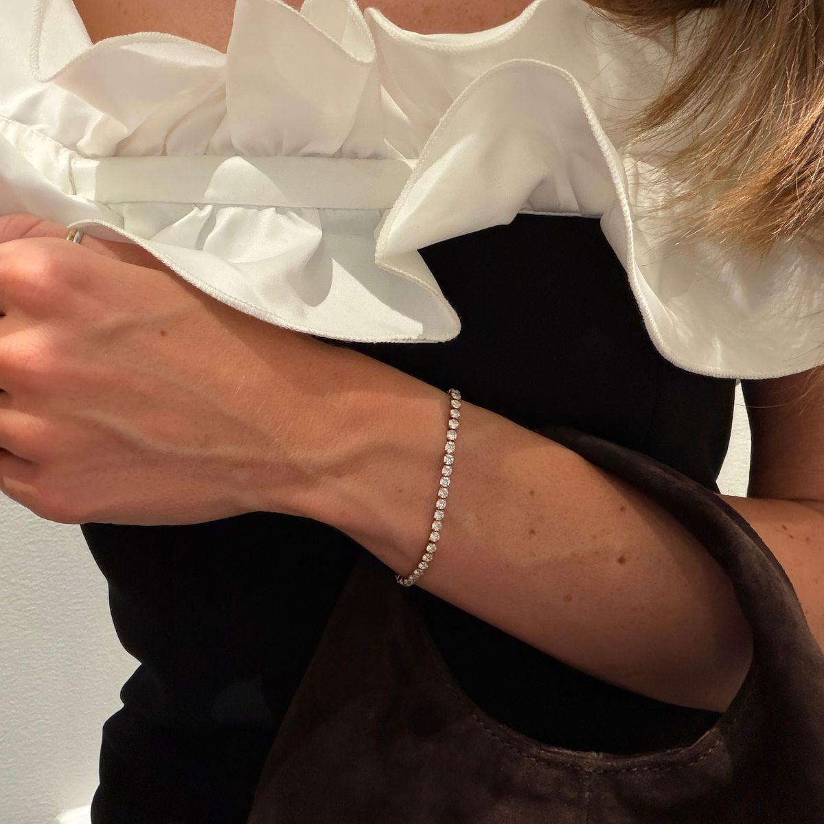 Tennis Krystal Armbånd 18K Guldbelagt 3mm