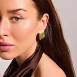 Wind Square Earrings 18K Gold Plated