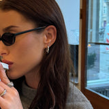 Ovale Hoops Sølvfarvet 20mm Stor