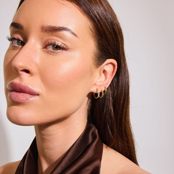 3-Pak Mix Creoler 18K Guldbelagt 10mm