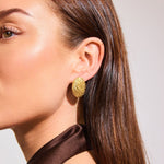 Wind Oval Earrings 18K Gold Plated