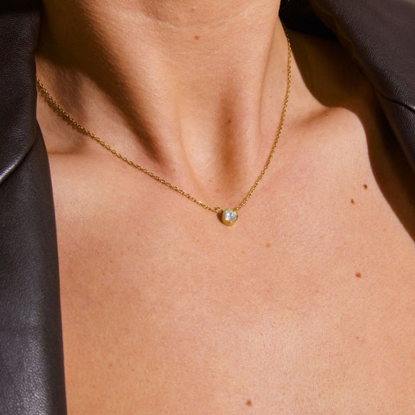 Floating Krystal Halskæde 18K Guldbelagt