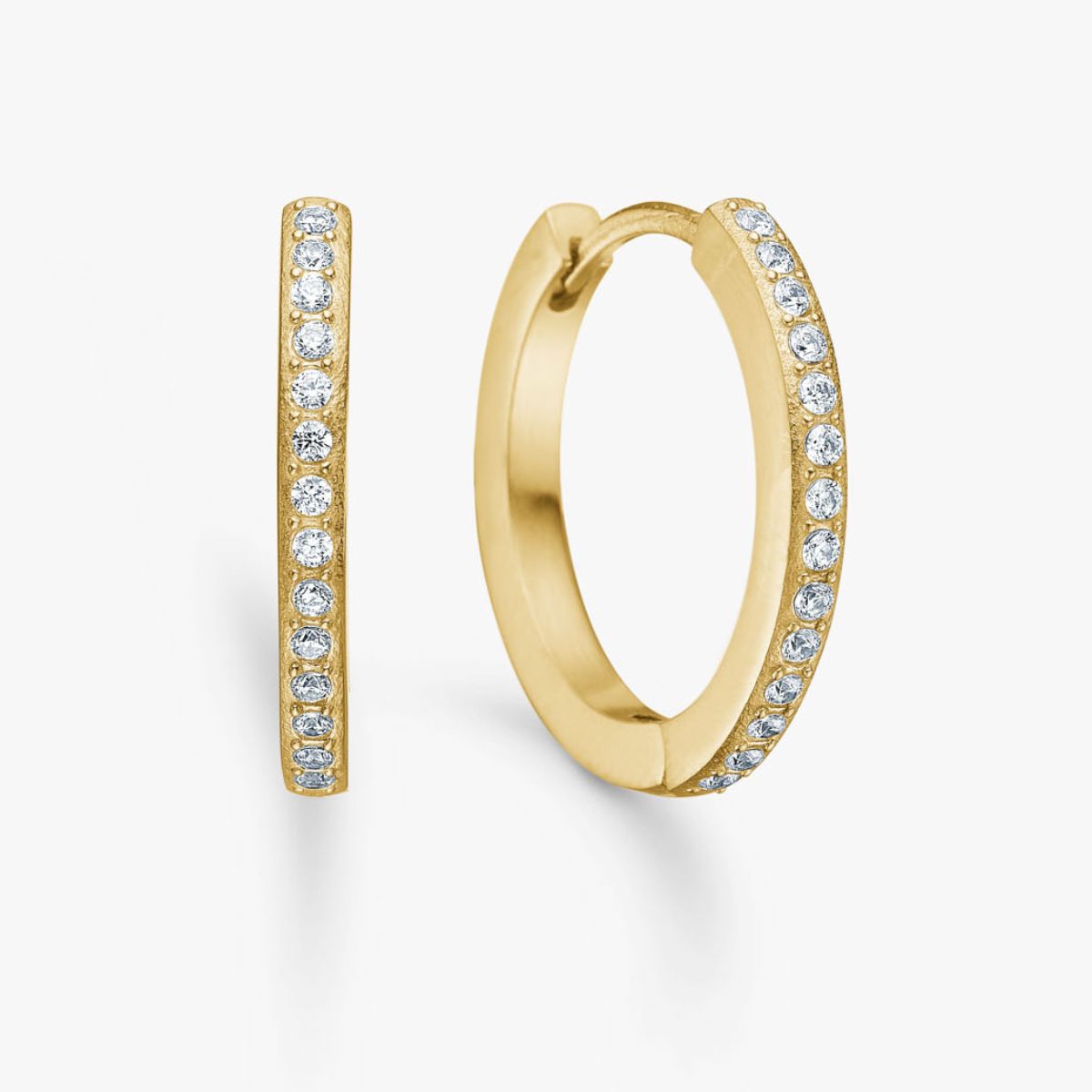 Camilla Krøyer Jewellery Krystal Creoler 18K Guldbelagt 16mm