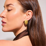 Wind Oval Earrings 18K Gold Plated