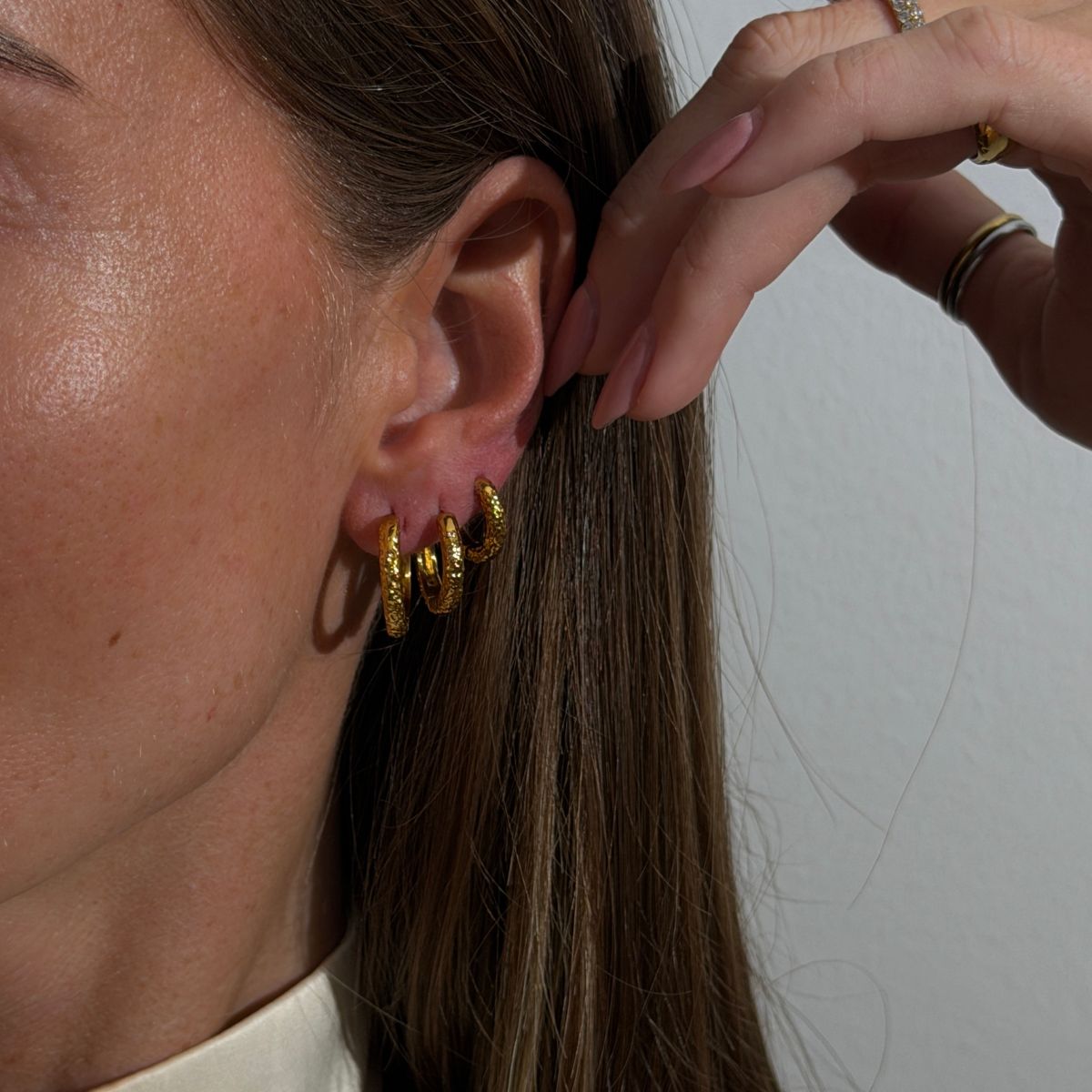 Classic Creoler Scoria Rock 925S Sølvbelagt 10mm