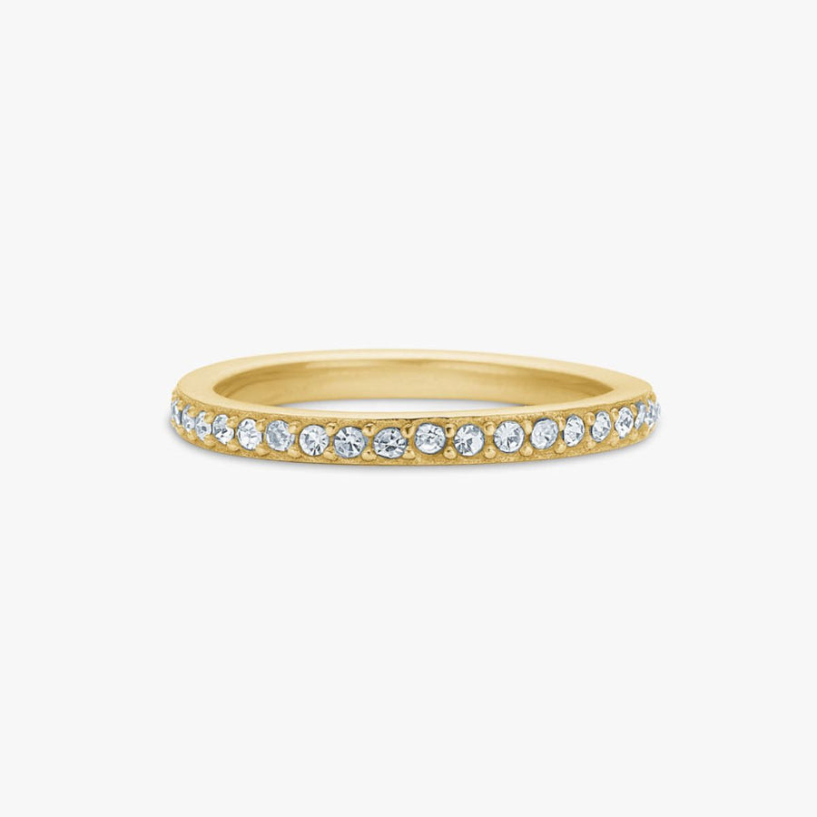 Camilla Krøyer Jewellery Krystal Band Ring 18K guldbelagt 2mm 
