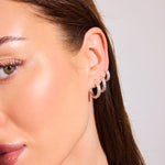 3-Pack Scoria Creoles Silver Plated 10/12/14mm