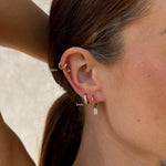 Classic Crystal Hoop Earrings 18K Gold Plated Helix 8mm