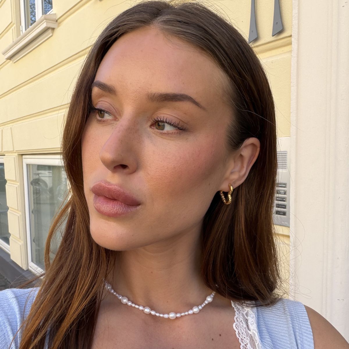 Scoria Heart Creoler 18K Guldbelagt Lille