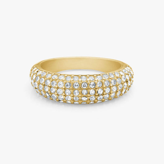 Camilla Krøyer Jewellery Classic Dome Pavé Krystal Ring 18K guldbelagt 