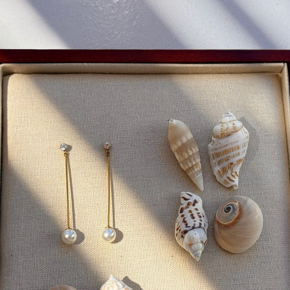 18k guldbelagt krystal perle drop oereringe