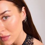 Classic Krystal Creoler Sølvfarvet 12mm