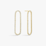 Hollow Tennis Krystal Øreringe 18K Guldbelagt