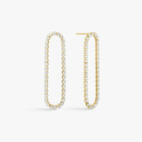 Hollow Tennis Krystal Øreringe 18K Guldbelagt