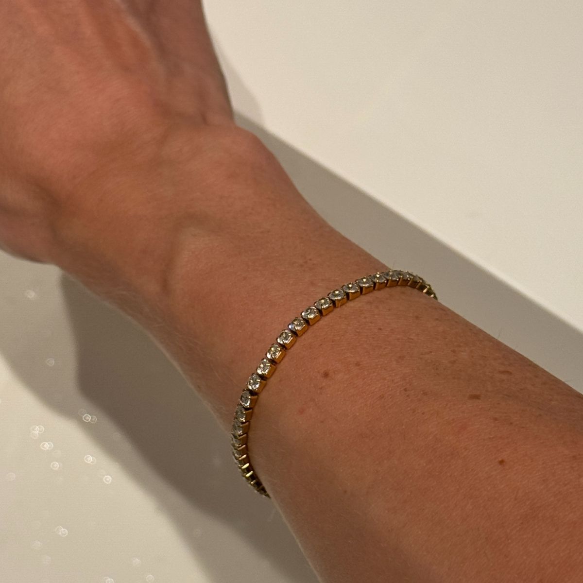 Tennis Krystal Armbånd 18K Guldbelagt 3mm