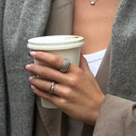 Twist Dome Crystal Ring 18K gold plated