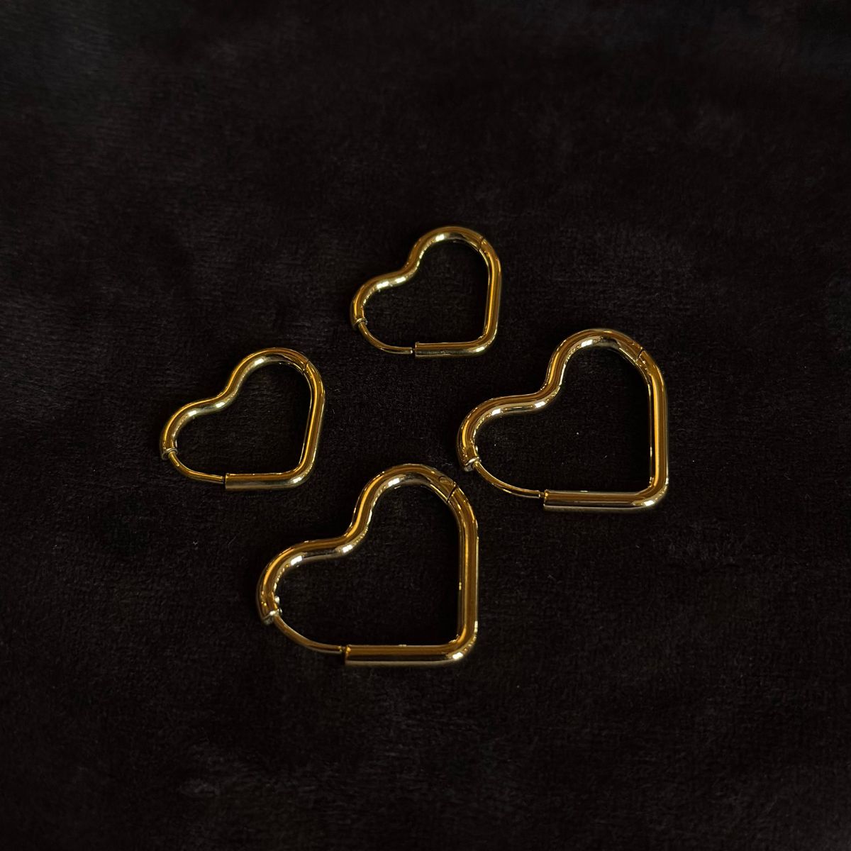 Heart Krystal Creoler 18K Guldbelagt Lille