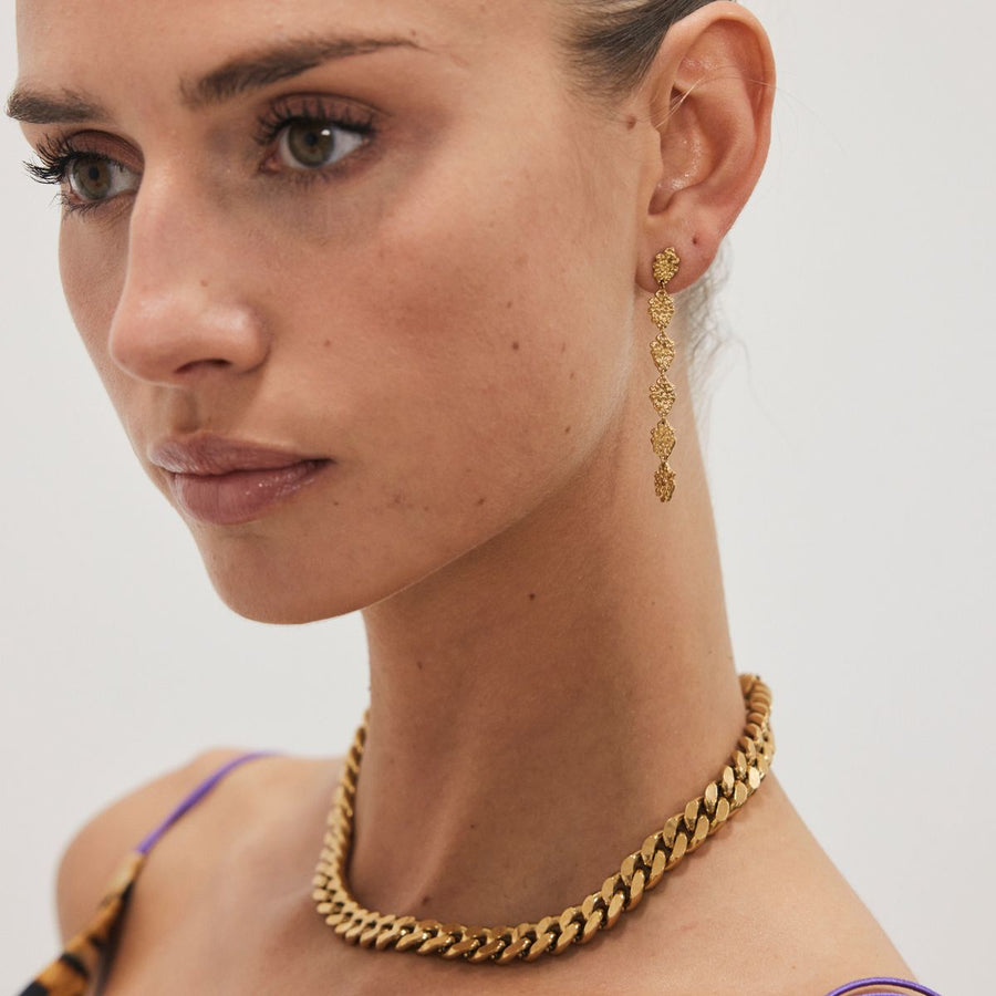 Camilla Krøyer Jewellery Panser Facet Halskæde 18K Guldbelagt 10mm