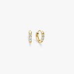 Classic Crystal Hoop Earrings 18K Gold Plated Helix 6mm