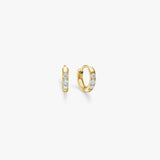 Classic Crystal Hoop Earrings 18K Gold Plated Helix 6mm