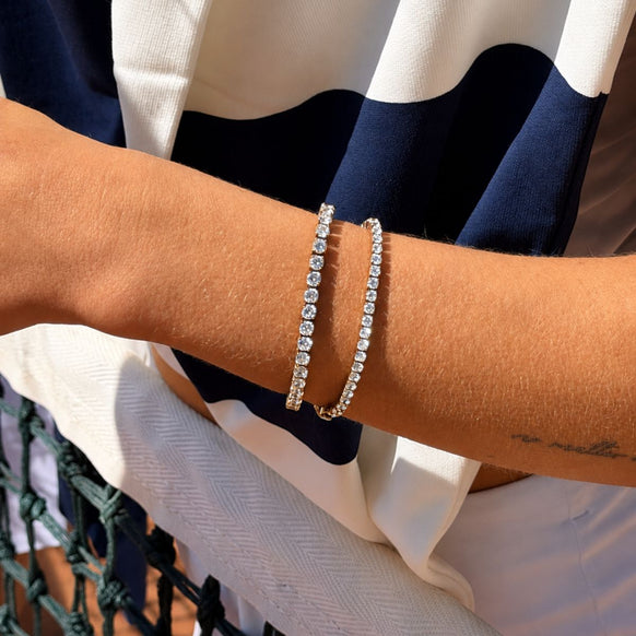 Tennis Luxe Sæt 18K Guldbelagt 3mm
