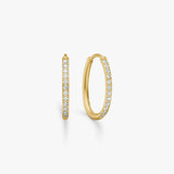 Oval Classic Crystal Hoop Earrings 18K Gold Plated Small
