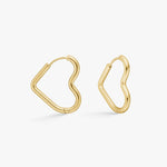 Heart Classic Creoler 18K Guldbelagt Stor