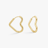 Heart Classic Creoler 18K Guldbelagt Stor
