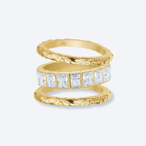 Scoria & Eternity Ringe 18K Guldbelagt Sæt