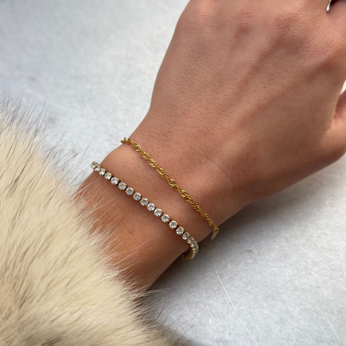 Oval Dome Bangle 18K Gold Plated