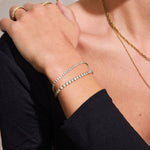 Tennis Krystal Armbånd 18K Guldbelagt 2mm