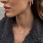 Floating Row Krystal Halskæde 18K Guldbelagt