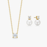 Floating Cushion & Krystal Perle 18K Guldbelagt Sæt