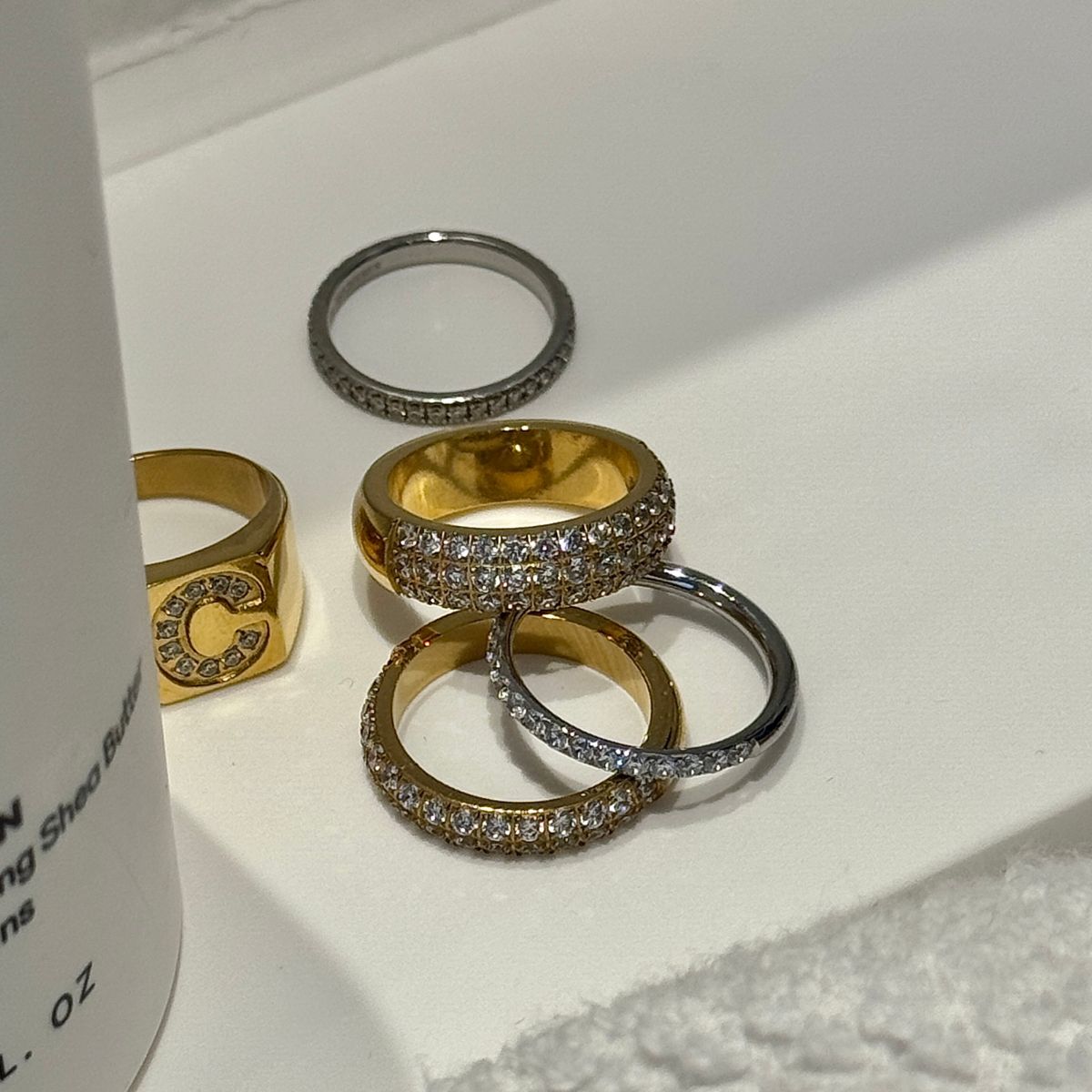 Crystal Band Ring 18K gold plated 4mm