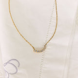 Floating Row Krystal Halskæde 18K Guldbelagt