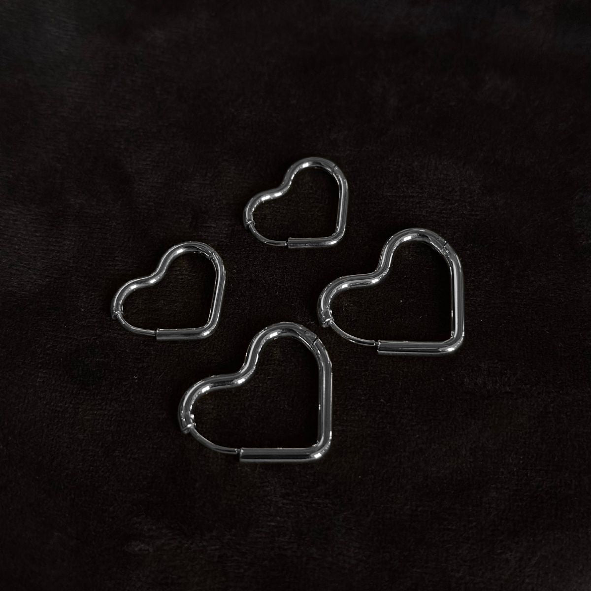 Heart Krystal Creoler Sølvfarvet Stor