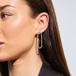 Hollow Tennis Krystal Øreringe 18K Guldbelagt