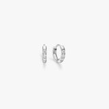 Classic Crystal Hoop Earrings Silver Helix 6mm