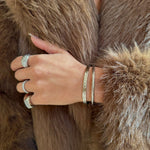 Hamret Bangle Sølvfarvet 5mm