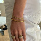 Oval Dome Bangle 18K Guldbelagt