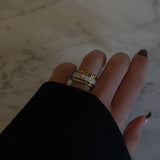 Scoria & Eternity Ring 18K Guldbelagt Sæt