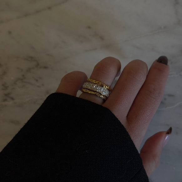 Scoria & Eternity Ringe 18K Guldbelagt Sæt