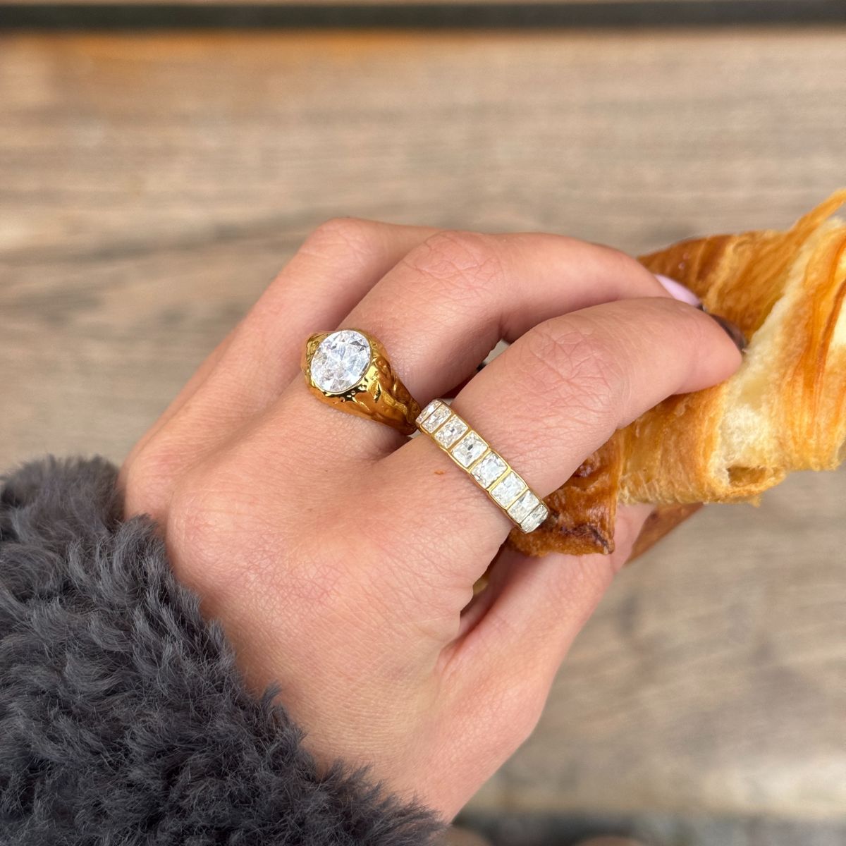 Crystal Band Ring 18K gold plated 6mm