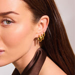 3-Pak Scoria Creoler 18K Guldbelagt 10/12/14mm