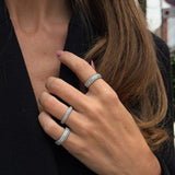 Krystal Band Ring Sølvfarvet 6mm