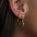 Heart Krystal Creoler 18K Guldbelagt Stor