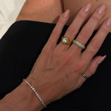 Tennis Krystal Armbånd 18K Guldbelagt 3mm