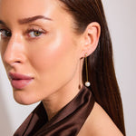 Krystal Perle Drop Øreringe 18K Guldbelagt