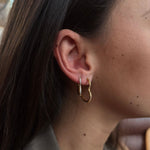 Heart Krystal Creoler 18K Guldbelagt Lille