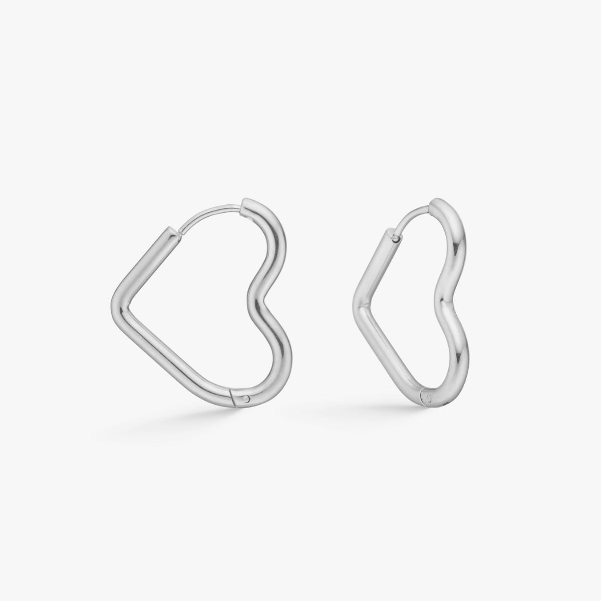 Heart Classic Creoler Sølvfarvet Stor